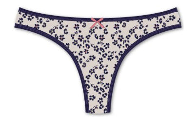 Woman's Cotton Spandex Printed Thong 8-pack