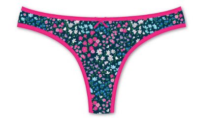 Woman's Cotton Spandex Printed Thong 8-pack