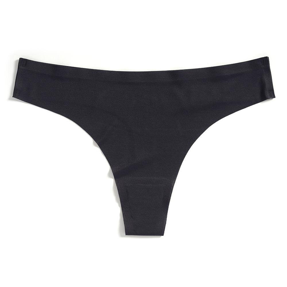 Deepelk Women Underwear Thong Laser Cut High Waisted Seamless